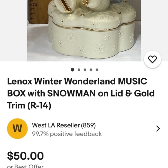 Lenox Winter wonderland snowman, music box - Picture 6 of 7